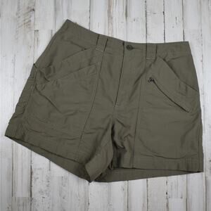 Royal Robbins Shorts Women's 10 Khaki Brown Nylon Hiking Outdoor Utility Pockets